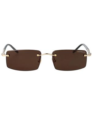 Montblanc Rectangle-Frame Sunglasses - Brown