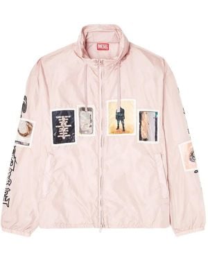 DIESEL J-Claus-A-Gsbr Graphic-Patch Bomber Jacket - Pink