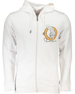 Roberto Cavalli Leopard-Print Zip-Fastening Sweatshirt - White