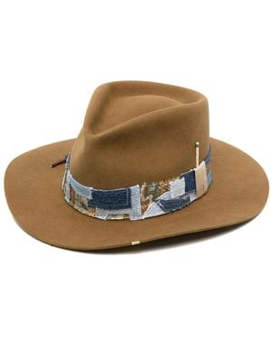 Nick Fouquet Matchstick-Embellished Wool Felt Fedora - Natural