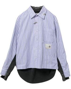 Maison Mihara Yasuhiro Panelled Striped Shirt - Purple