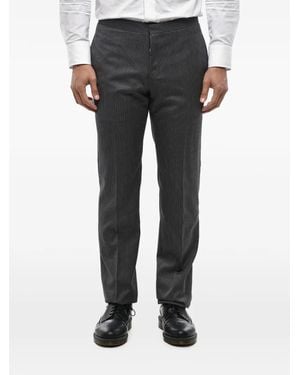 Corneliani Cerimonia Academy Pinstriped Virgin-Wool Trousers - Grey