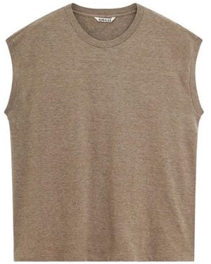 AURALEE Top Sin Mangas Con Cuello Redondo - Marrón