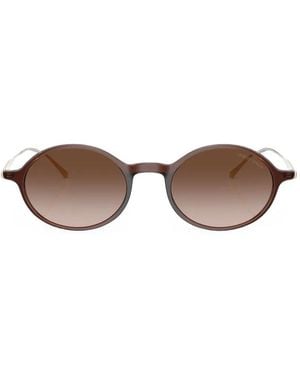 Giorgio Armani Round-Frame Sunglasses - Brown