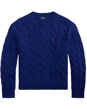 Polo Ralph Lauren Pullover Mit Zopfmuster - Blau