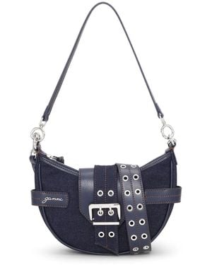 Ganni Small Bucky Denim Crossody Bag - Blue
