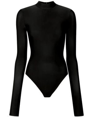 LAPOINTE Mock-Neck Long-Sleeve Bodysuit - Black