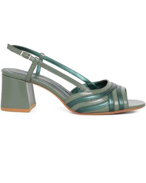 Sarah Chofakian Mille Feuille Slingback-Pumps Mit Ledereinsätzen 40Mm - Grün