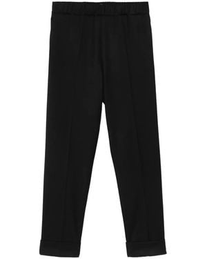 D.exterior Elastic-Waistband Cuffed Straight Pants - Black