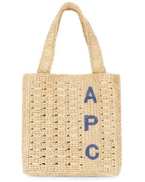 A.P.C. Logo-Embroidered Woven Tote Bag - Metallic