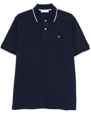 Manuel Ritz コントラストトリム ポロシャツ - ブルー