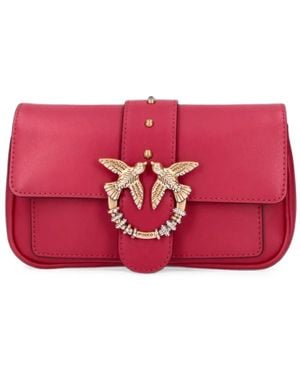 Pinko Small Love Bag Leather Shoulder Bag - Red