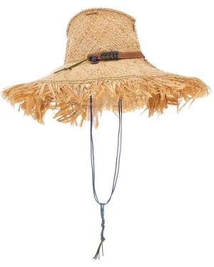 CUBA LAB X Patrizia Fabri Frayed Trim Sun Hat - Bianco
