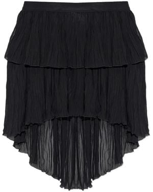 Blumarine Falda Asimétrica A Capas Escalonadas - Negro