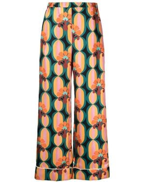 La DoubleJ Pyjamahose Mit Grafischem Print - Blau