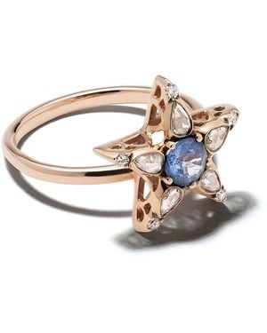 Selim Mouzannar 18Kt Rotgoldring Mit Diamanten Und Saphiren - Weiß