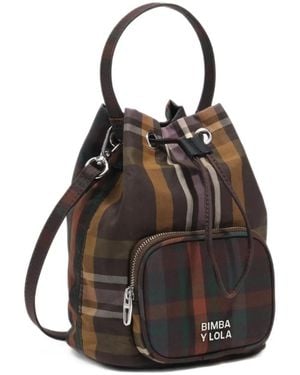 Bimba Y Lola Beschichtete Beuteltasche Mit Schottenkaro - Schwarz