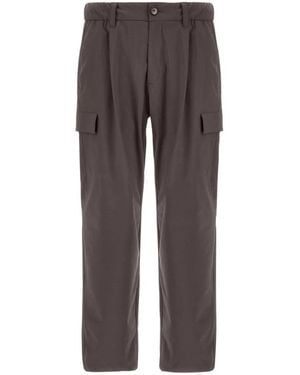 Herno Melange-Effect Pleated Trousers - Grey