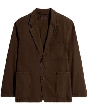 Lemaire Single Breasted Tailored Jacket - Brown