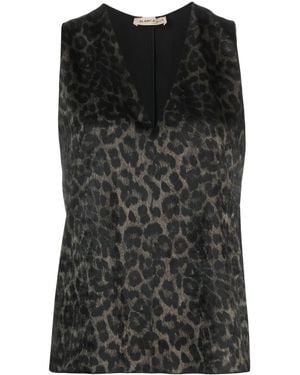 Blanca Vita Tamaya Leopard-Print Tank Top - Black