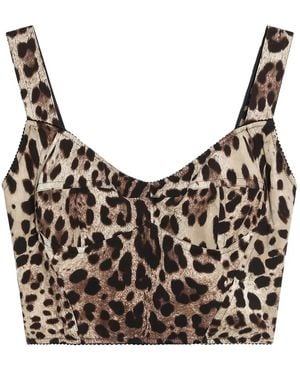 Dolce & Gabbana Leopard-Print Tank Top - Gray