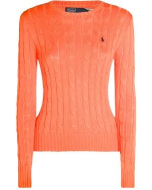 Polo Ralph Lauren Cable-Knit Crew-Neck Sweater - Orange