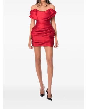 NORINA ST Mia Draped Lace-Up Mini Dress - Red