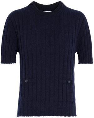 Barrie Ribbed Pocket Top - Blue