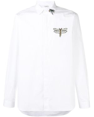 Valentino Dragonfly Embroidered Shirt - White