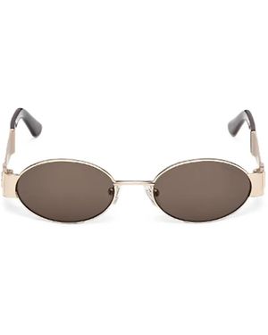 GUESS EYEWEAR Lunettes De Soleil Ovales À Plaque Logo - Metallic