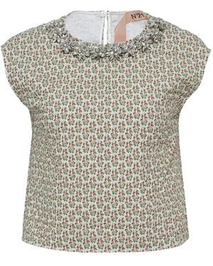 N°21 Floral-Print Blouse - Grey