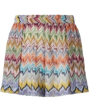 Missoni Zigzag-Knit Shorts - White