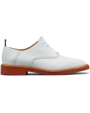 Thom Browne Micro-Sole Nubuck Saddle Shoes - White