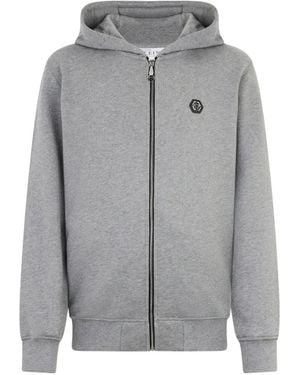 Philipp Plein Zip-Up Hoodie - Grey