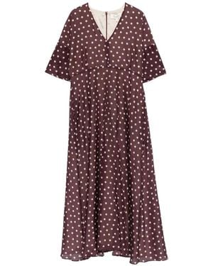 Psophia Midikleid Mit Polka Dots - Lila