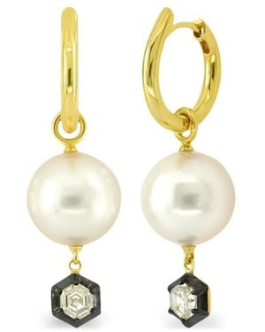 Sutra Embellished Drop Earrings - Metallic
