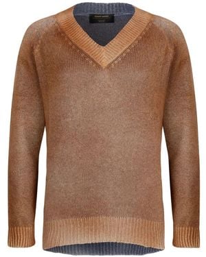 Gran Sasso V-Neck Jumper - Brown