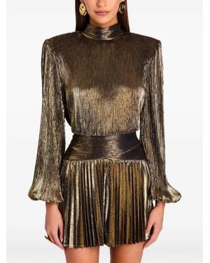 retroféte Freja Pleated Mini Dress - Brown