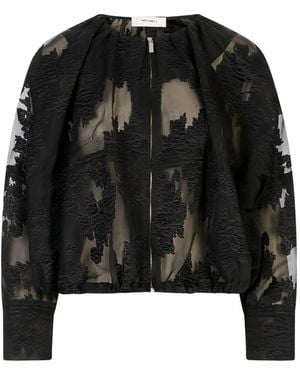 MEIMEIJ Sheer-Effect Bomber Jacket - Black