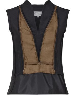 Maison Margiela Two-Tone Top - Black