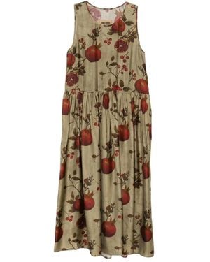 Uma Wang Pomegranate-Print Sleeveless Dress - Natural