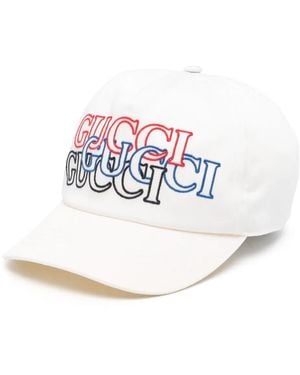 Gucci Logo-Embroidered Baseball Cap - White