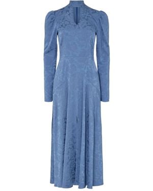 Temperley London Madame Split Jurk Met Bloemenprint - Blauw