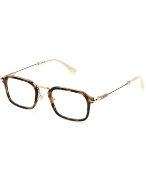 Police Tortoiseshell-Effect Square-Frame Glasses - White