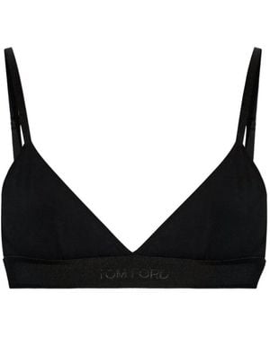 Tom Ford Logo-Band Bra - Black