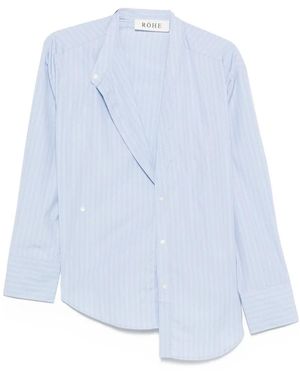 Rohe Asymmetrisches Hemd mit Streifen - Blau