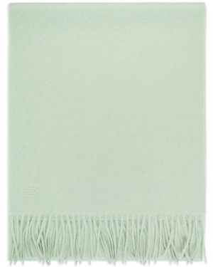 Bompard Fringed Monogram Embroidered Scarf - Green