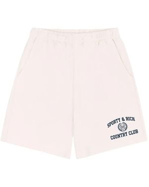 Sporty & Rich Varsity Crest Shorts - Pink