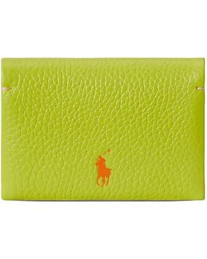 Polo Ralph Lauren Grained-Leather Card Case - Yellow