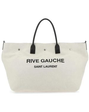Saint Laurent Bolso shopper Rive Gauche grande - Blanco